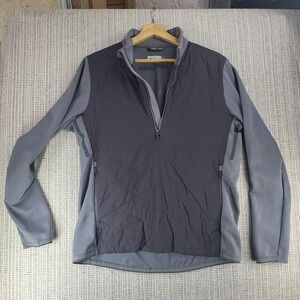 KJUS Pullover Mens Medium Gray Quarter Zip Regular Fit Golf Ski Midlayer Stretch